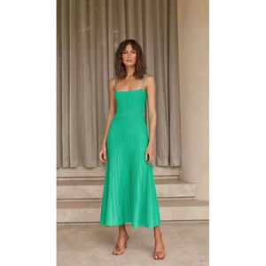 NWOT Runway Scout Alexa Sleeveless Knit Midi Slip Dress Emerald Green Women's XS